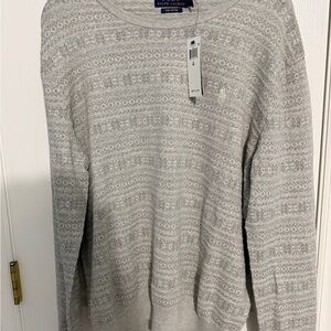 Classic Men Sweater in Light Gray and White
